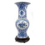 18th/19th century Chinese porcelain blue and white vase (in two halves)