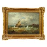 John Moore of Ipswich (1820-1902) oil on canvas - Off the Suffolk Coast, signed, 25.5cm x 35.5cm, in