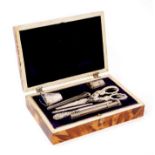 19th century tortoiseshell étui case, fitted with various silver sewing implements