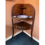 George III mahogany corner washstand