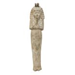 Large and impressive antique carved wooden Egyptian pharaoh figure