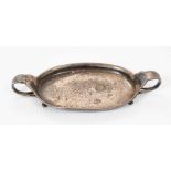 Georg Jensen Danish silver twin handled pin dish of oval form, marks to base, H N Denmark, Sterling