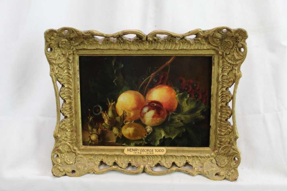 Henry George Todd (1846-1898) oil on panel - still life of fruit and hops, apparently unsigned, 16.5 - Bild 2 aus 7