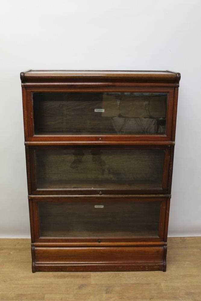 Early 20th century mahogany Globe Wernicke three tier bookcase