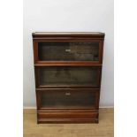 Early 20th century mahogany Globe Wernicke three tier bookcase