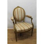 18th Century-style English giltwood armchair in the manner of Robert Adam