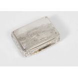 Early Victorian silver vinaigrette of rectangular form, with foliate engraved edges