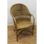 Early 20th century woven wicker chair by Dryad