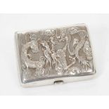 Late 19th/early 20th century Chinese silver cigarette case with raised Dragon decoration