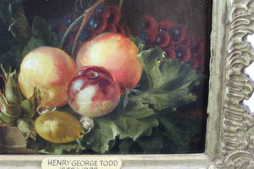 Henry George Todd (1846-1898) oil on panel - still life of fruit and hops, apparently unsigned, 16.5 - Bild 6 aus 7