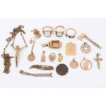 Crucifix and other gold jewellery