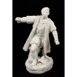 A Derby bisque figure of David Garrick as Richard III, after the portrait by Nathaniel Dance, incise