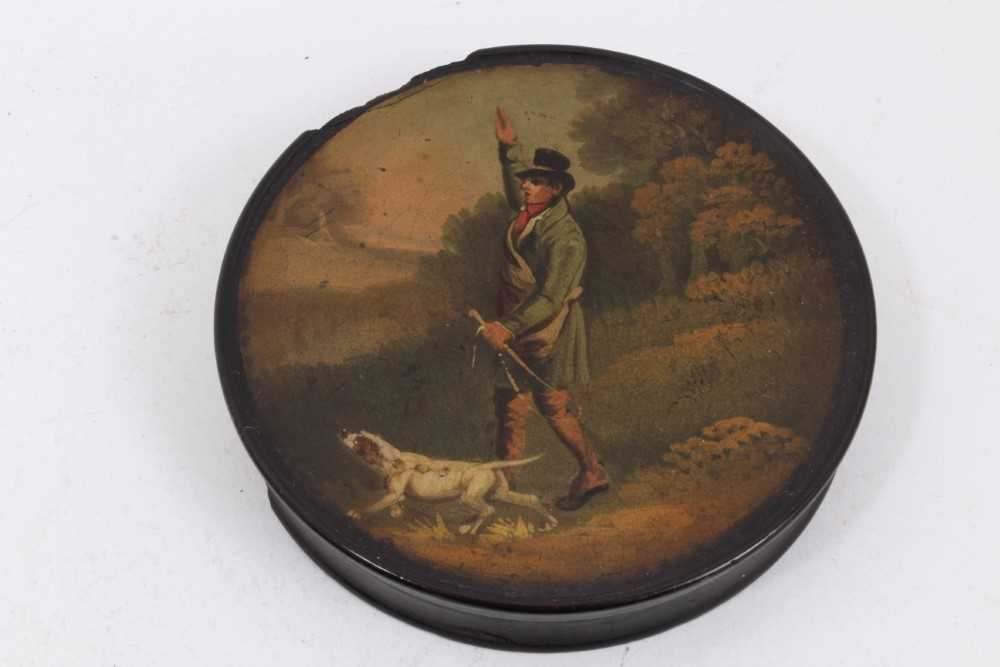 Group of 19th century papier mâché boxes and a portrait miniature - Bild 5 aus 9