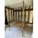 Victorian brass four poster bed