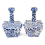 Chinese blue and white tulip vases