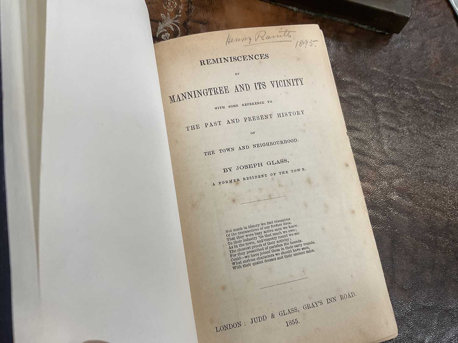 Manningtree interest: Joseph Glass - Reminiscences of Manningtree and it's Vicinity, 1855, original - Bild 5 aus 9