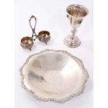 Selection of Continental silver and white metal including 800 standard dish and other item