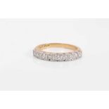 18ct gold and diamond half hoop eternity ring