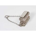 Early Victorian silver vinaigrette, in the form of a purse or handbag. Windsor Castle.