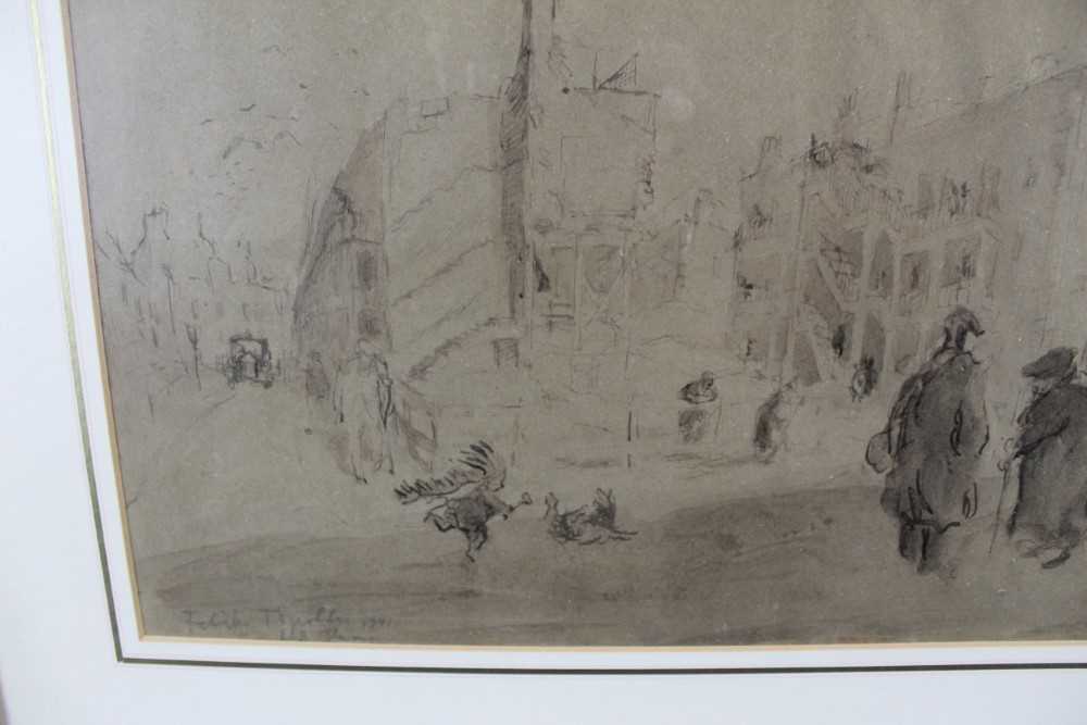 *Feliks Topolski (1907- 1989) pen and ink street scene, signed and dated 1941, in glazed frame - Bild 5 aus 8