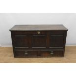 18th century panelled oak mule chest