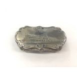 Victorian silver castle top vinaigrette of shaped rectangular form, Crystal Palace.