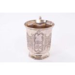Victorian silver christening cup