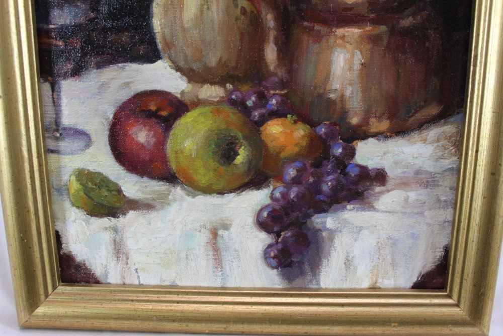 Attributed to Anna Airy oil on canvas laid down onto board, Still life - Bild 4 aus 6