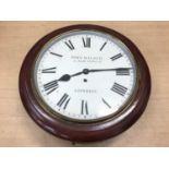 Victorian wall clock with 30.5 cm circular painted dial signed John Walker, 1 South Street, London w