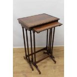 Nest of three Regency style mahogany tables