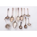 George III Old English pattern basting spoon (London 1810), together with other Georgian and later s