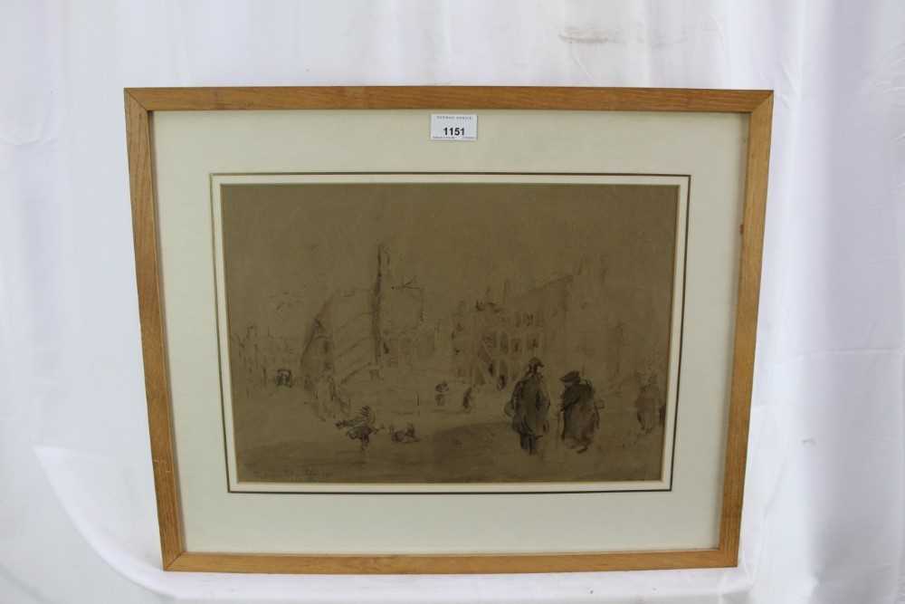 *Feliks Topolski (1907- 1989) pen and ink street scene, signed and dated 1941, in glazed frame - Bild 2 aus 8