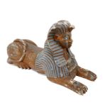 1930s Egyptian carved sphinx