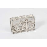 Early Victorian silver castle top vinaigrette of rectangular form, Abbotsford.