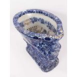 Victorian blue and white transfer decorated toilet bowl