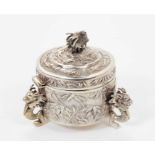 Late 19th/early 20th century Chinese silver inkwell, by Wang Hing