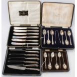 Set of six George V silver coffee spoons, (Birmingham 1933), maker William Adams Ltd, in a fitted ca