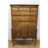 Early 18th century walnut chest on stand