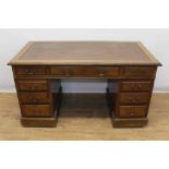 Edwardian mahogany twin pedestal desk