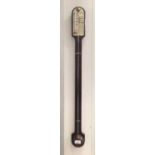 20th century Georgian-style stick barometer with ivorine scale by I. Blatt Brighton 89cm