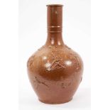 Early 19th brown salt glazed guglet shaped bottle