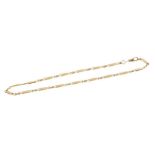 9ct gold necklace with bar links, 43½cm.