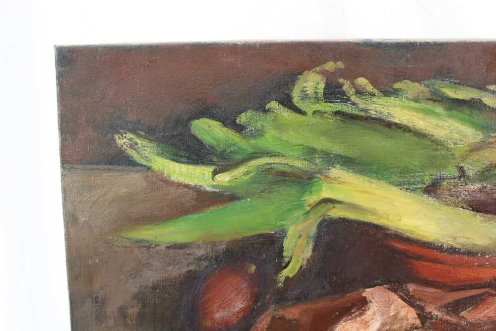 Bernard Meninsky (1891-1950) oil on canvas still life study- onions and leeks - Bild 4 aus 17