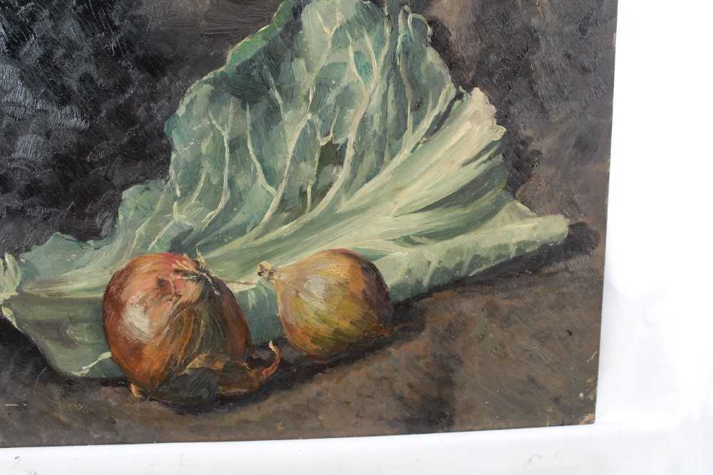 Bernard Meninsky (1891-1950) oil on canvas still life study- onions and leeks - Bild 12 aus 17