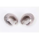 Pair of Georg Jensen silver cuff earrings, probably designed by Nana Ditzel for Georg Jensen, model