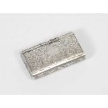 Unusual Victorian silver wax vesta case of rectangular form with engraved foliate decoration
