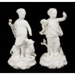 Two Derby bisque figures of the Continents