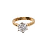Diamond single stone ring with a round brilliant cut diamond weighing approximately 2.24cts in six c