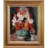 *Lucy Harwood (1893-1972) oil on canvas, Still life with flowers and wine glass, signed verso, 49 x