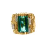 Andrew Grima 18ct gold Green Tourmaline and diamond ring